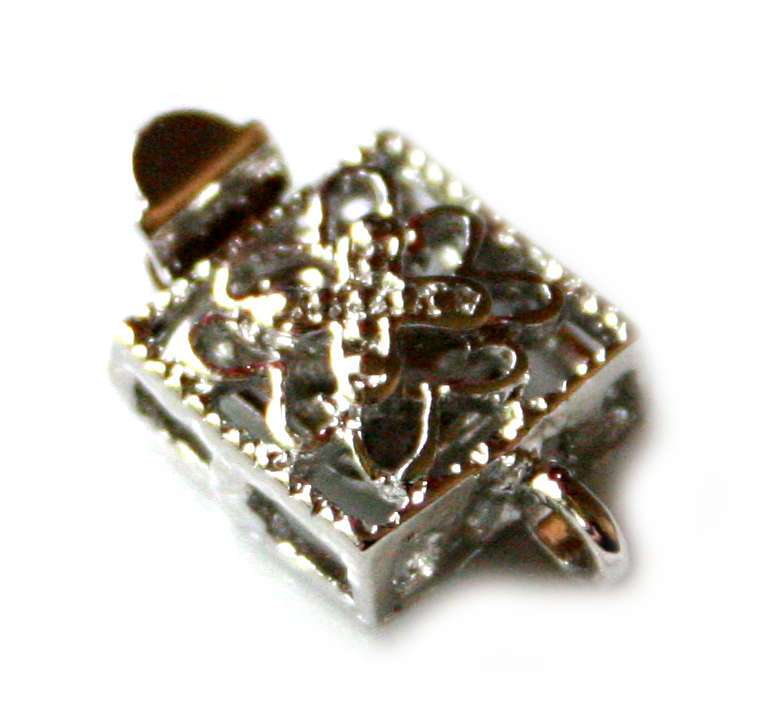 Nickel free box clasp, square design, 16mm