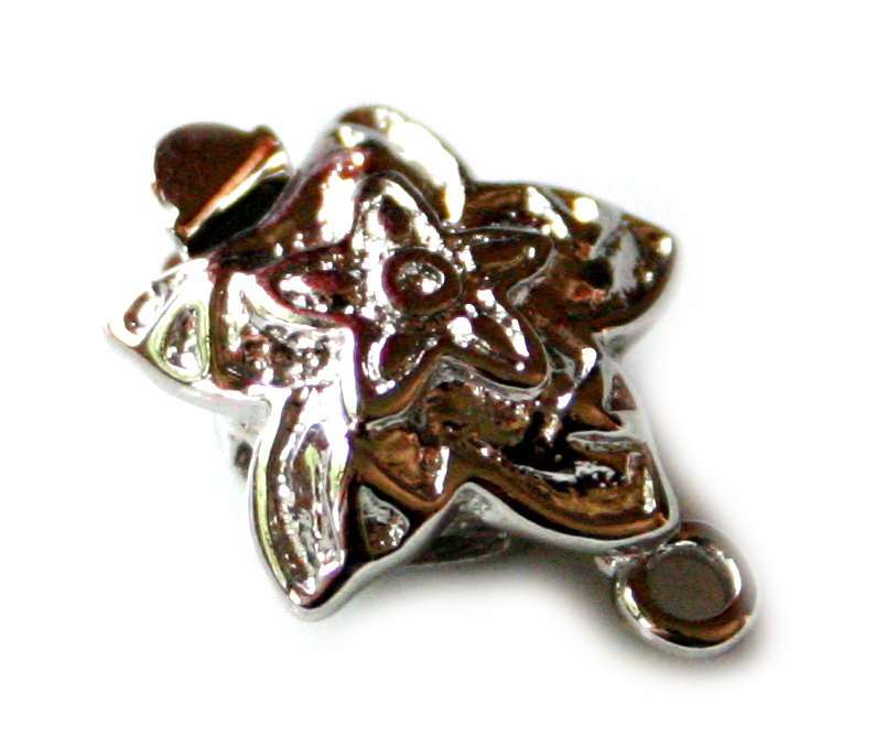 Nickel free box clasp, starfish design, 18mm
