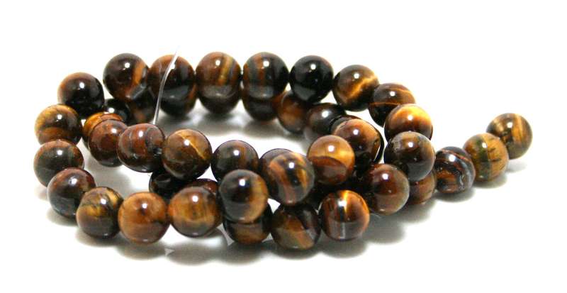 Tigers eye bead string, 8mm, round, 40cm