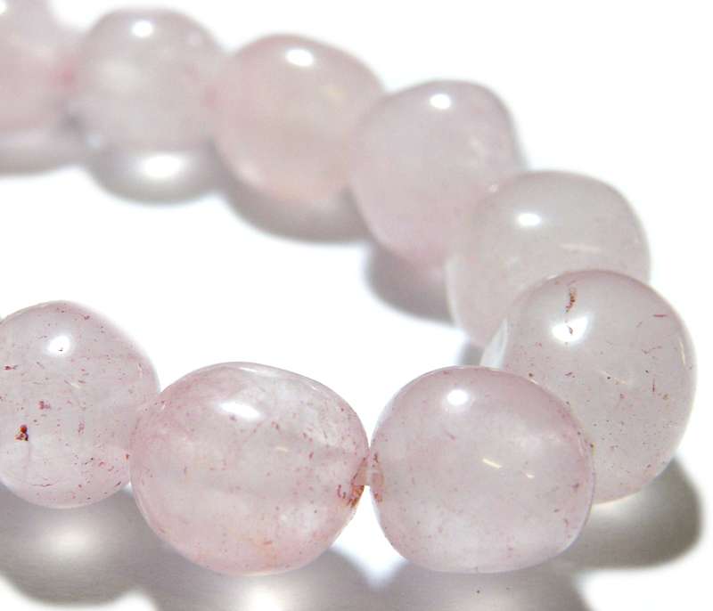 Rose Quartz bead string, 10mm, Off round, 40cm