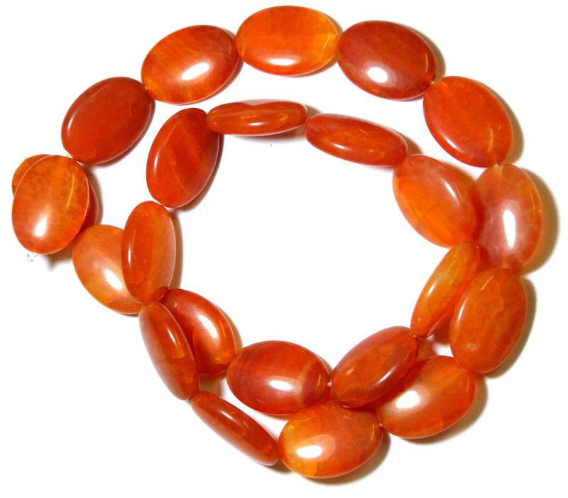 Crackled agate oval button bead string, 13x18mm, 40cm