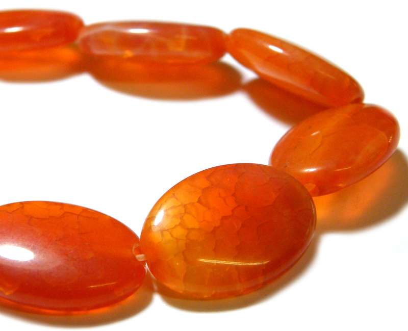 Crackled agate oval button bead string, 13x18mm, 40cm
