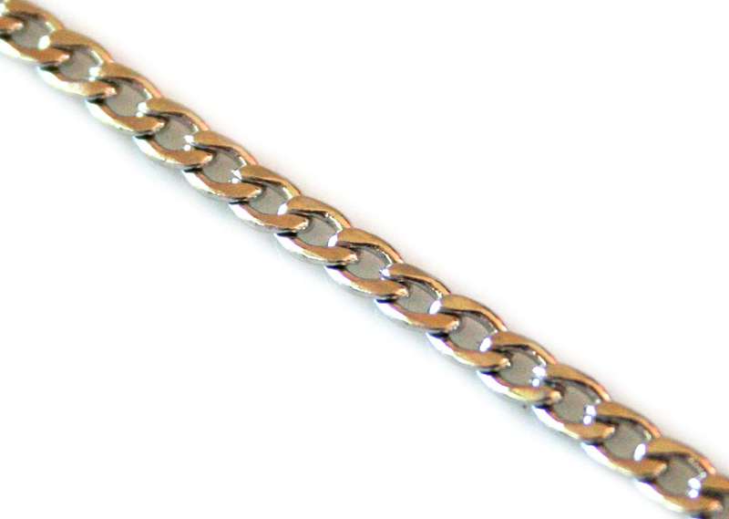 Stainless steel chain, 1mm flat curb, 1 meter