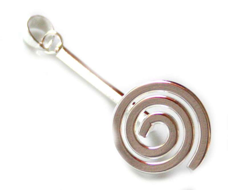 Nickel free donut bail, spiral design, 45mm. Spiral 17mm - Silver Hills 0.01kg