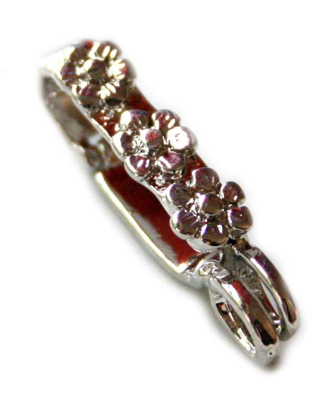 Nickel free donut bail, flower design, 30mm