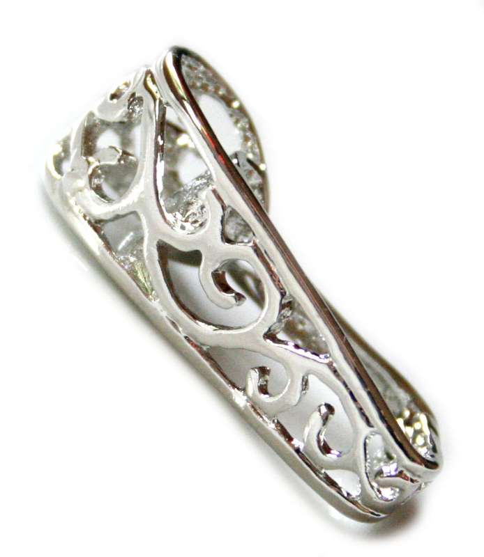 Nickel free donut bail, fern design, 30mm