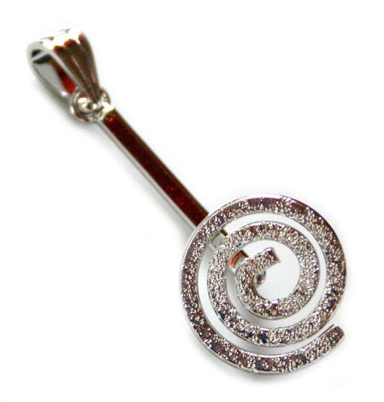 Nickel free donut bail, sandblast spiral design, 45mm