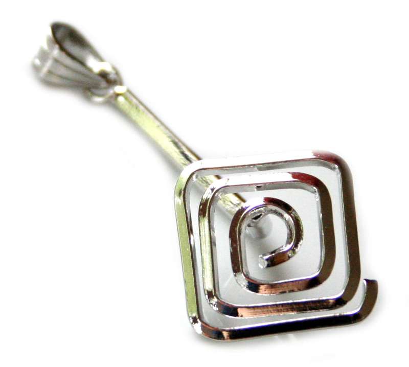 Nickel free donut bail, square spiral, 45mm