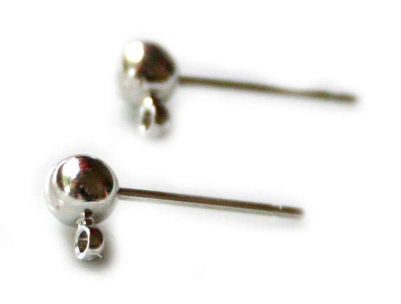Nickel free earring pair, 4mm ball stud
