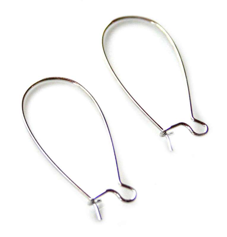 Ear hooks pair in stainless steel, 33mm