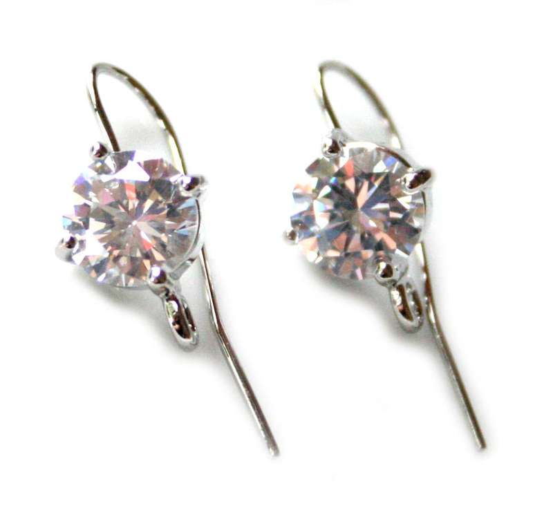 Nickel free earring pair, large rhinestone, 28mm