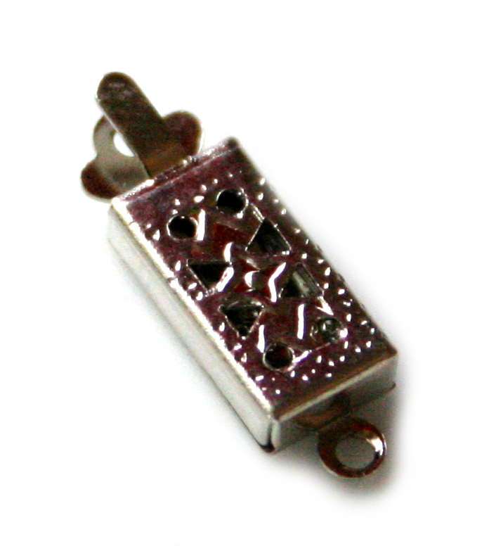 3 x Nickel free box clasp, rectangular, 17mm