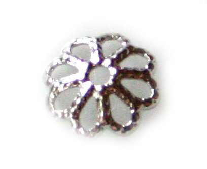 10 x Nickel free bead cap, flower design, 6mm