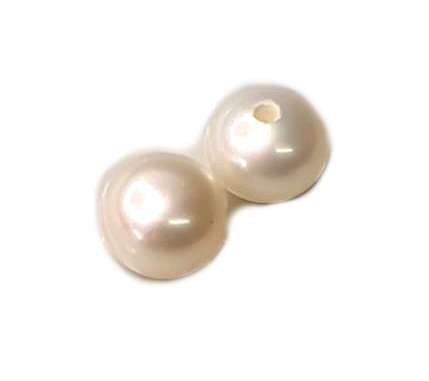 Freshwater pearl earring set with half drilled holes, 6mm