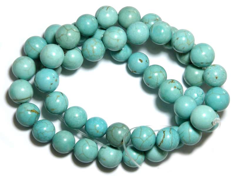 Blue howlite bead string, 8mm, round, 40cm
