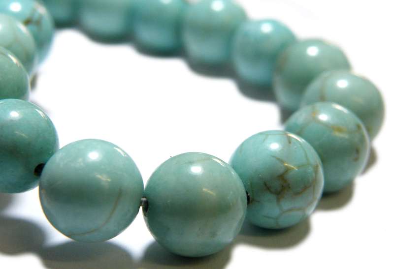 Blue howlite bead string, 8mm, round, 40cm