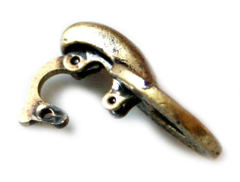 2x Bronze clip on bail w attachment loop, 25mm - Silver Hills 0.01kg