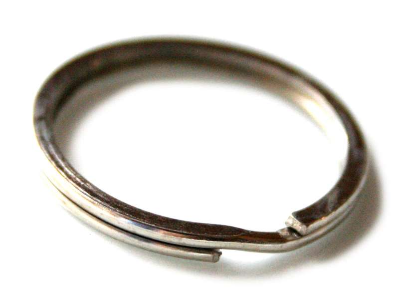 4 x Silver keyring, 20mm