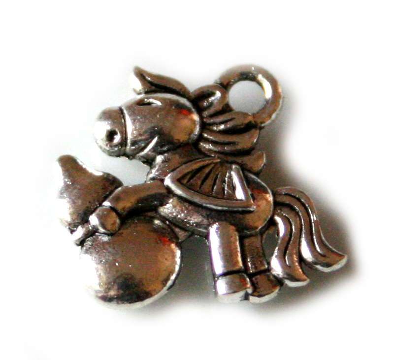 4 x teddy charm, bronze, 19mm