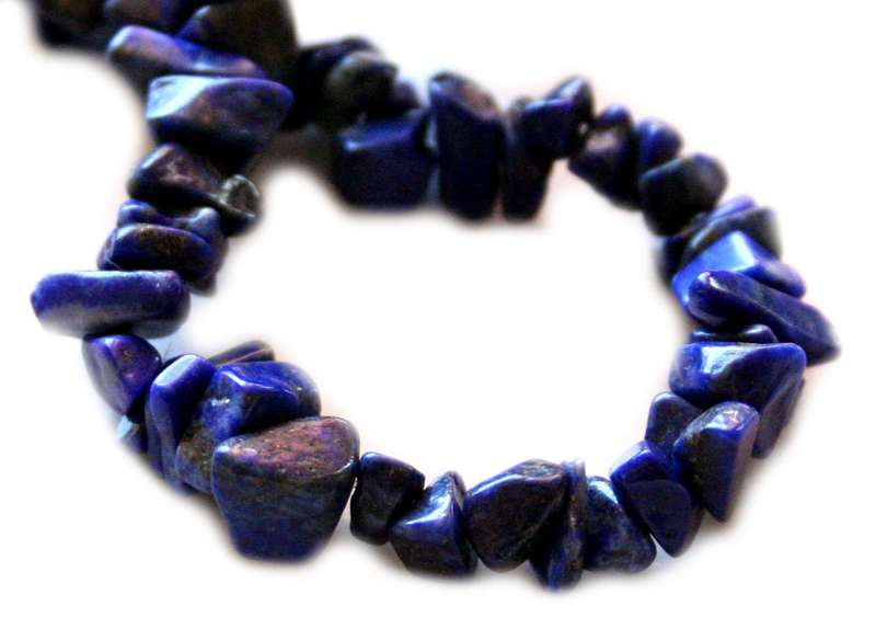 Lapis lazuli chip string, A Grade, 80cm