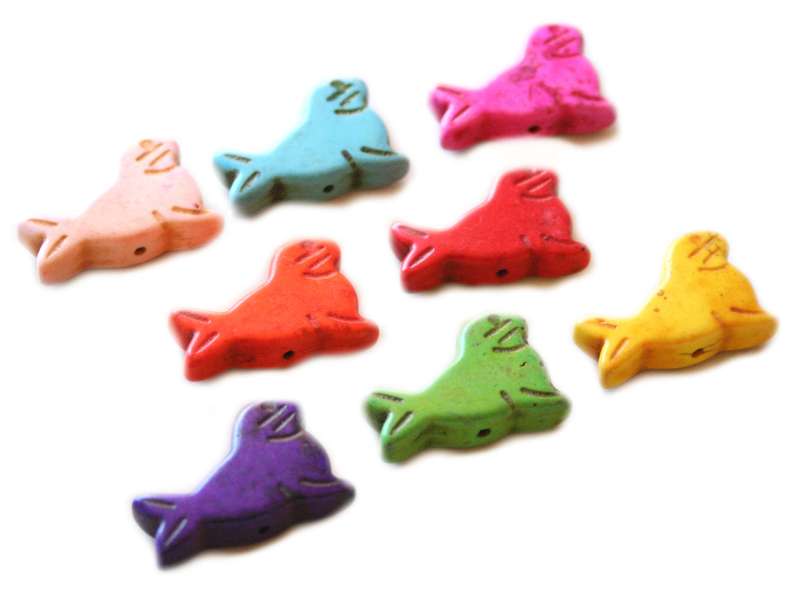 20mm Seal Howlite Bead Assorted Colours