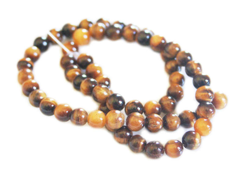 Tigers eye bead string, 6mm, round, 40cm