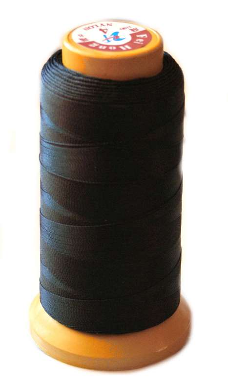 Nylon thread for pearl stringing, size 4, black