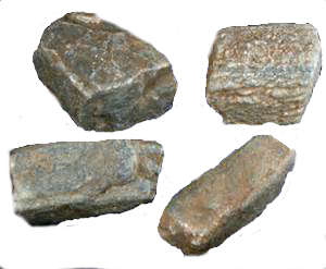 Chiastolite 5 - 7 cm rough pieces.