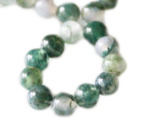 Green moss agate bead string, 4mm, 40cm