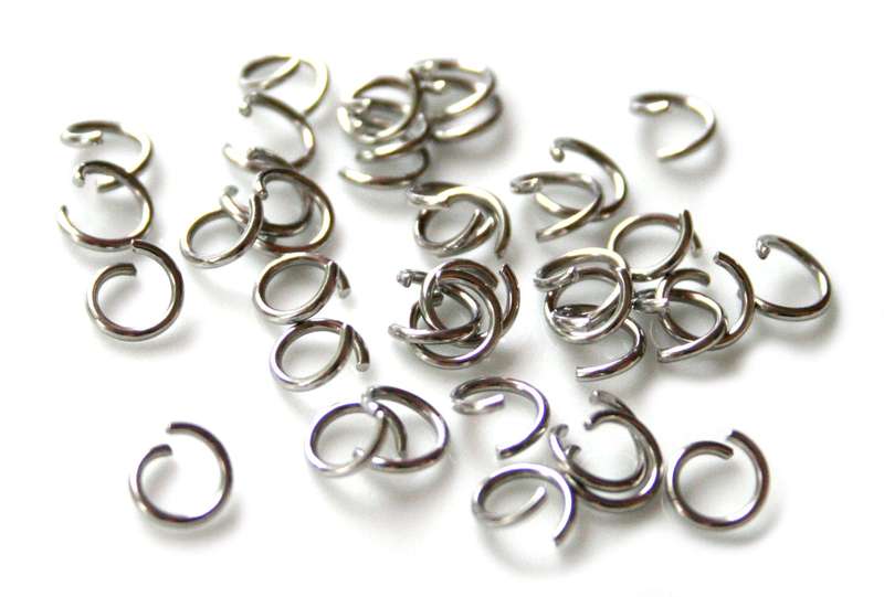 200 x Jumpring in stainless steel 0.5x8mm
