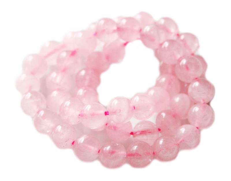 Rose Quartz bead string, round, 8mm, 40cm