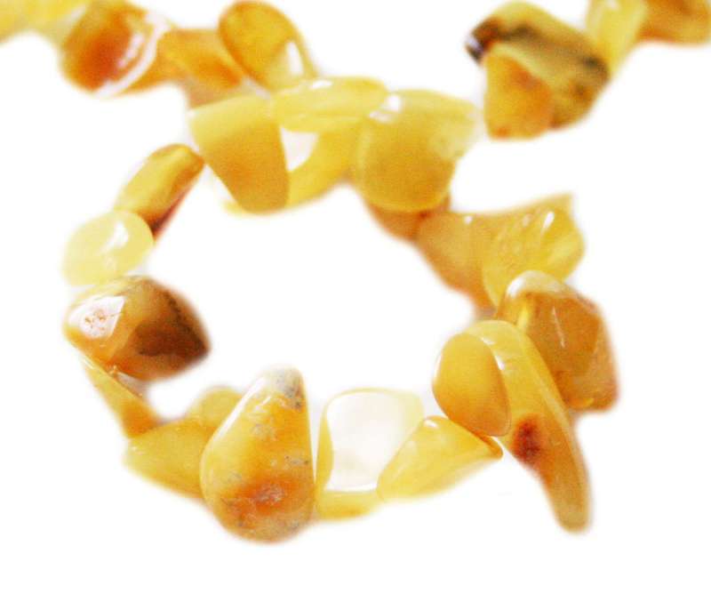 Amber chip string, side-drilled, 40cm