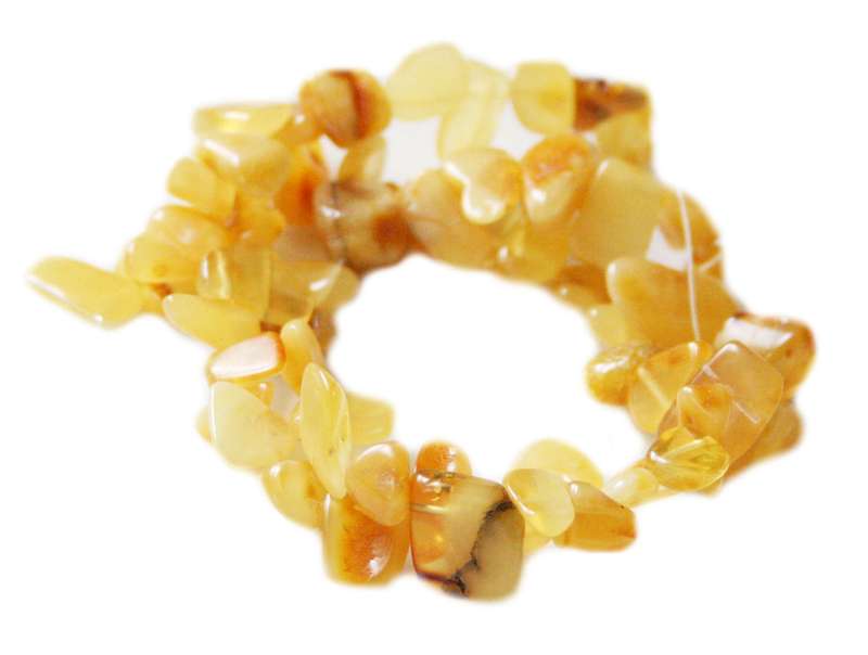 Amber chip string, side-drilled, 40cm