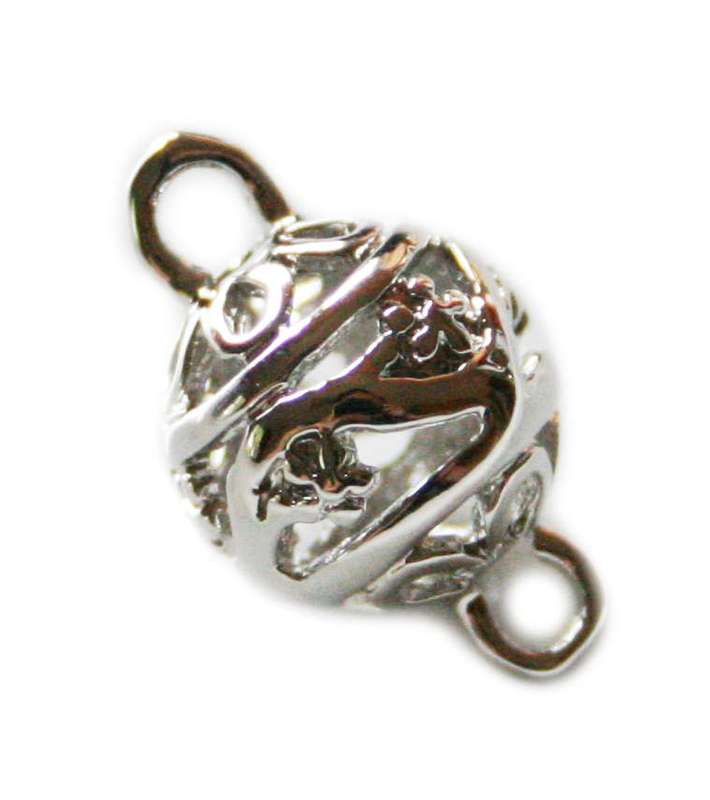 Nickel free bead, flower design, double loop, 20mm