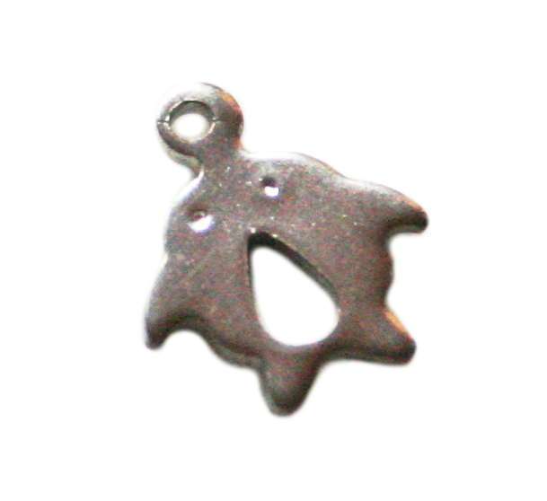 4 x Penguin charm in stainless steel, 12mm