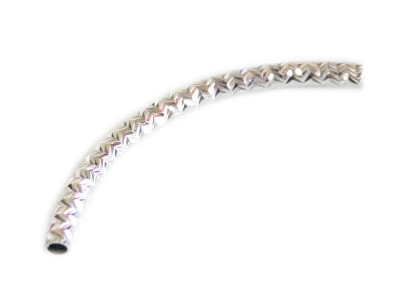 2 x Nickel free tube, faceted, curved, 3x45mm