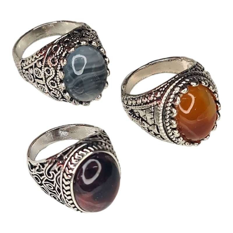 Dress ring w resin stone, assorted colors & sizes