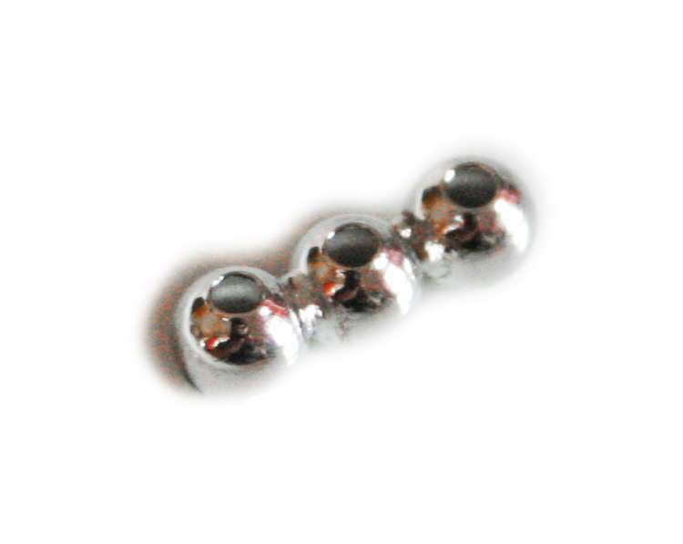 2 x Nickel free triple bead spacer, 3 hole, 15mm