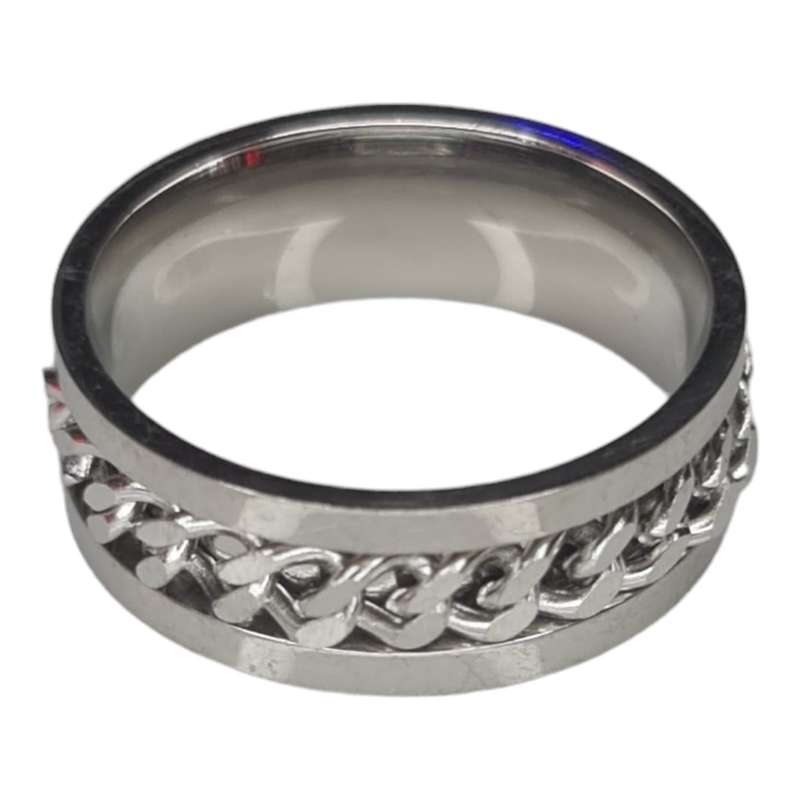 Stainless steel chain spinner ring, size 21