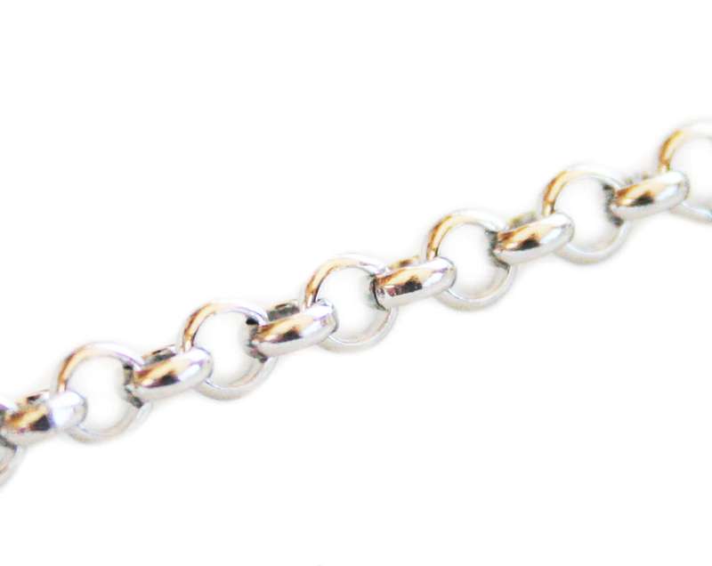 Stainless steel rolo chain, 6mm, 1 meter