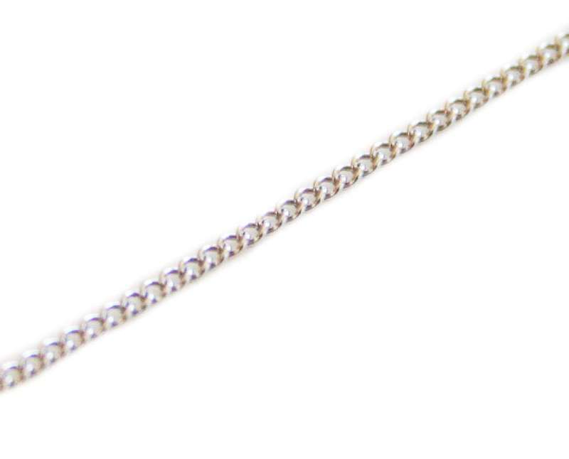 Stainless steel curb chain w lobster clasp, 2mm, 50cm - Silver Hills 0.02kg