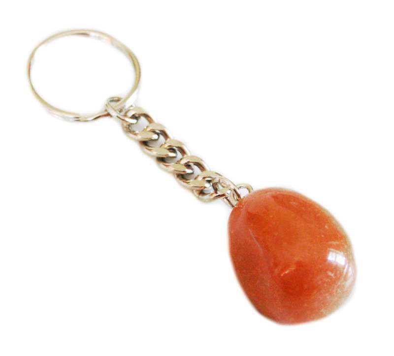 Red Aventurine tumble keyring