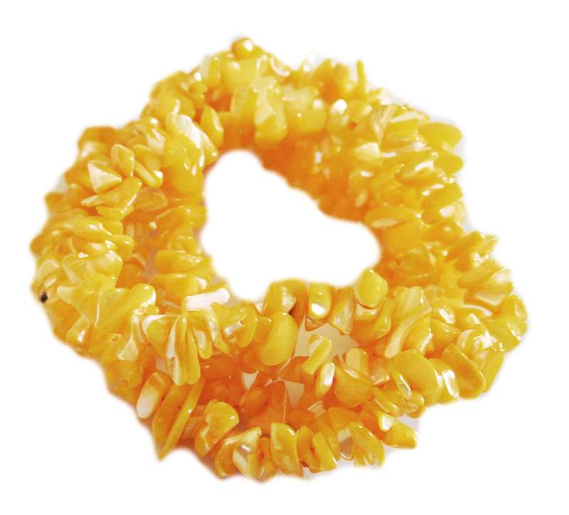 Yellow shell chip string, 8-10mm, 80cm