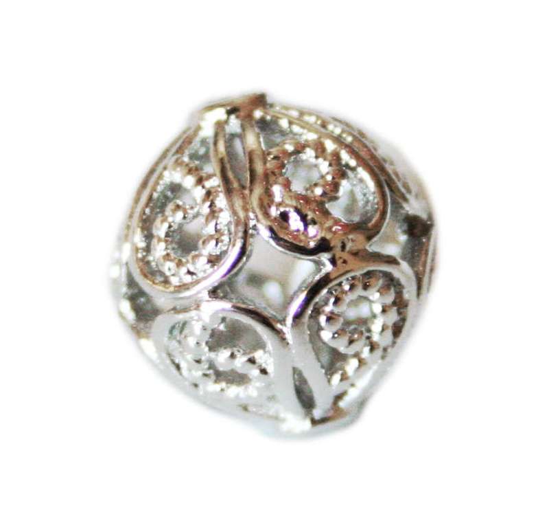 Nickel free bead, filigree design, 10mm