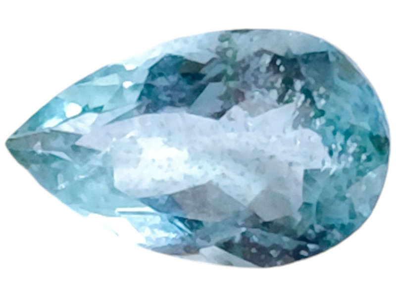 Aquamarine, pear cut, 1.490ct, 6x10mm