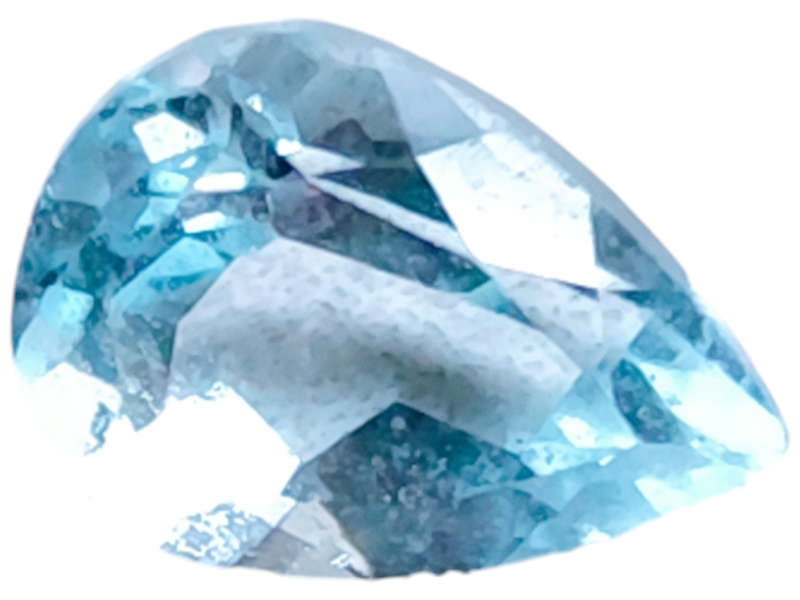 Aquamarine, pear cut, 1.535ct, 6.5x10mm