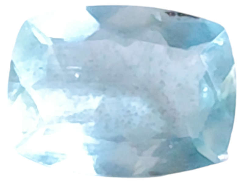 Aquamarine, cushion cut, 1.28ct, 6.5x8.5mm