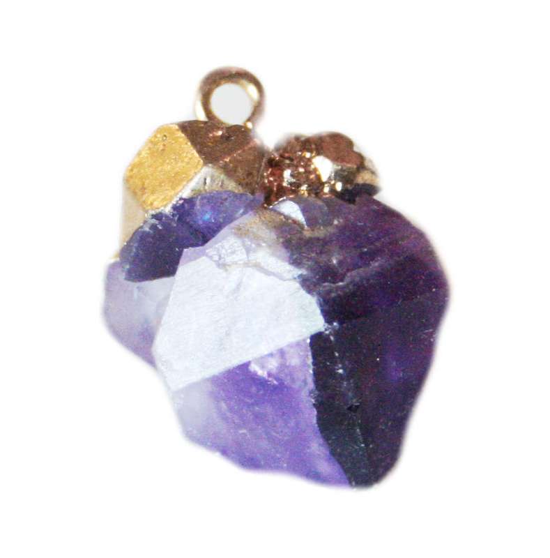 Rough Amethyst pendant, gold bail, 20-40mm