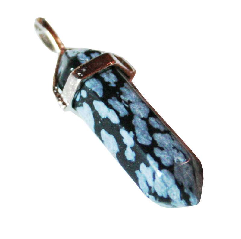 Snowflake Obsidian point pendant, 41mm