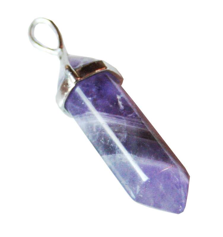 Amethyst point pendant, 41mm